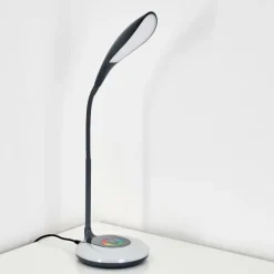 Lampe de table Paphos LED Noir, 1 lumière, Changeur de couleurs