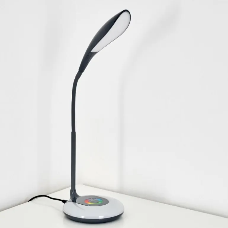 Lampe de table Paphos LED Noir, 1 lumière, Changeur de couleurs