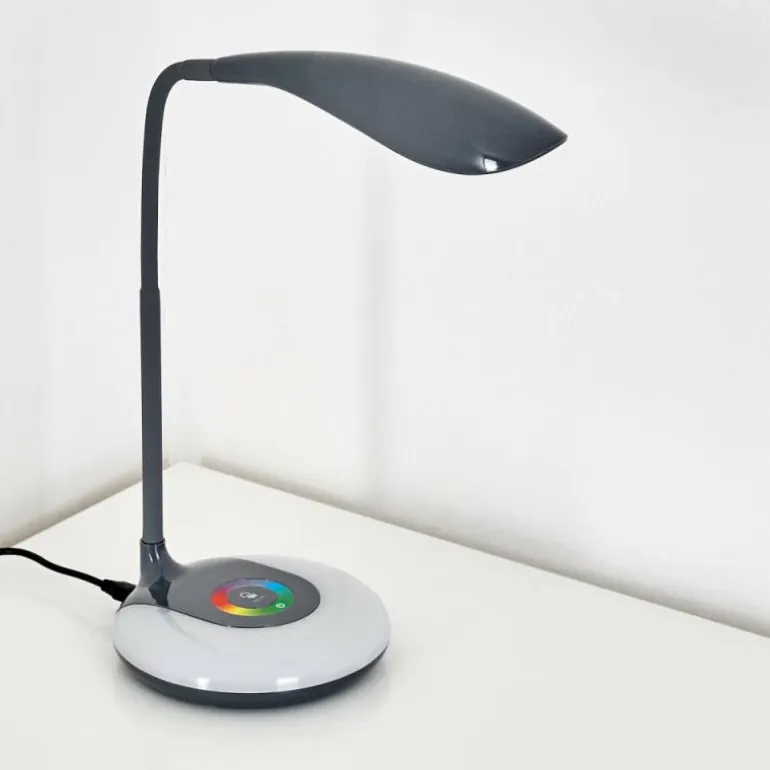 Lampe de table Paphos LED Noir, 1 lumière, Changeur de couleurs