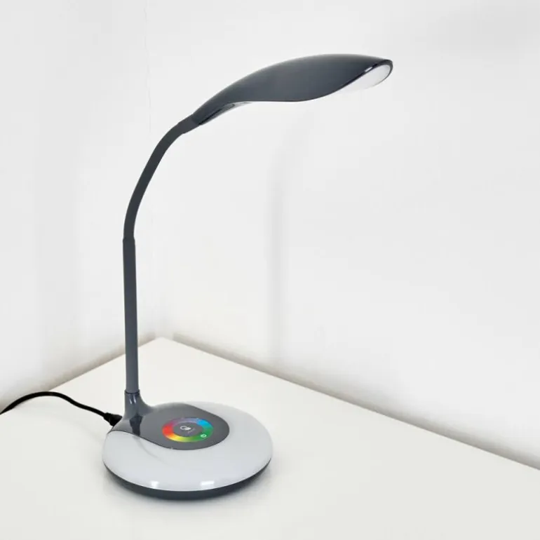 Lampe de table Paphos LED Noir, 1 lumière, Changeur de couleurs