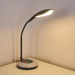 Lampe de table Paphos LED Noir, 1 lumière, Changeur de couleurs