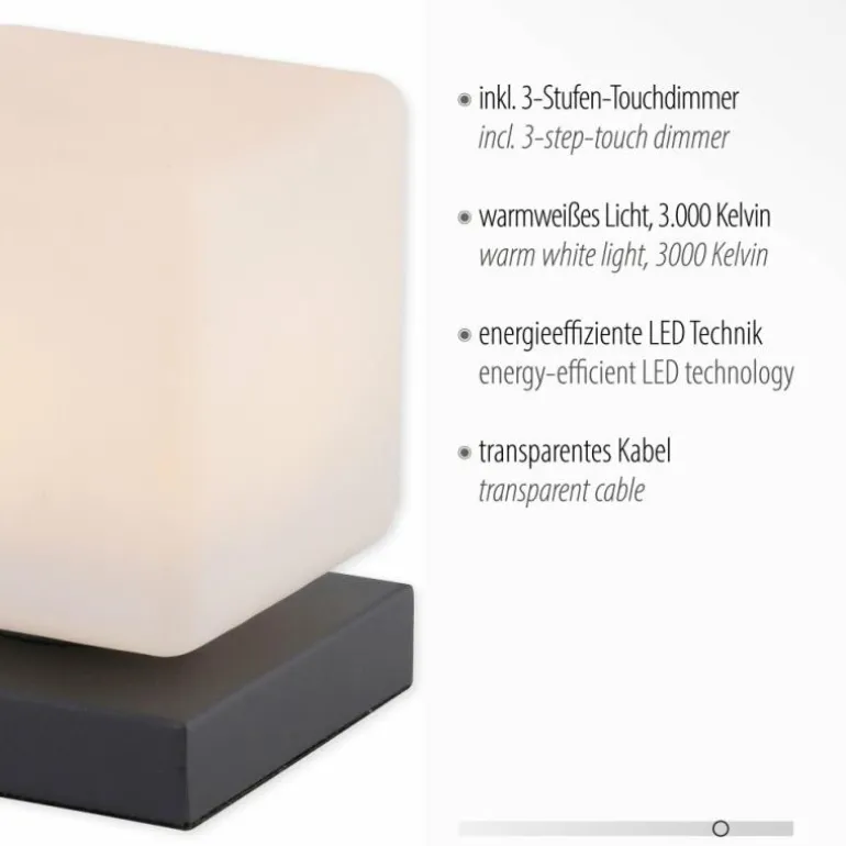 Lampe de table Paul Neuhaus DADOA LED Anthracite, 1 lumière
