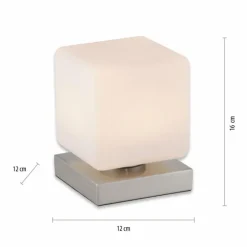 Lampe de table Paul Neuhaus DADOA LED Acier brossé, 1 lumière