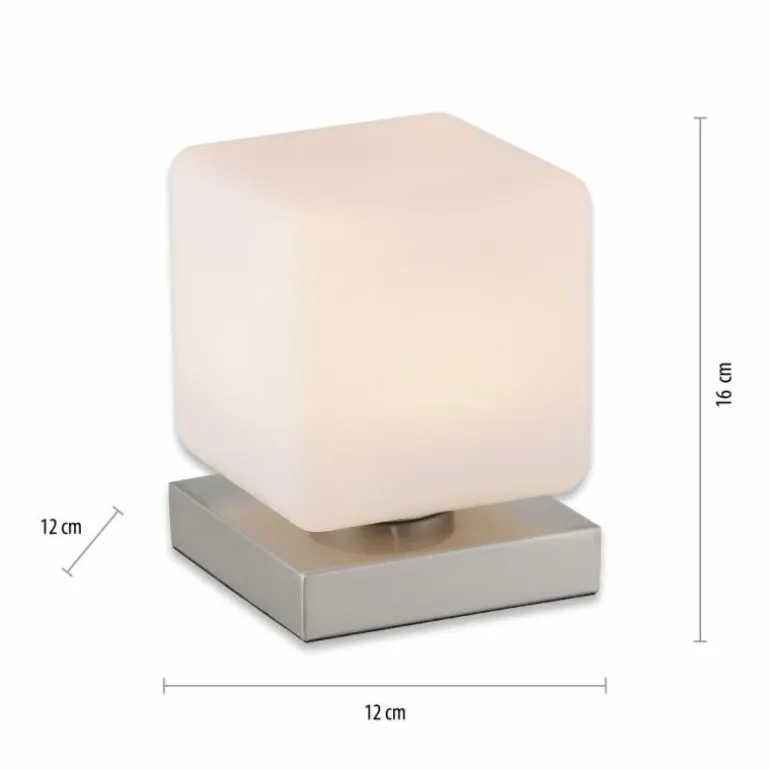 Lampe de table Paul Neuhaus DADOA LED Acier brossé, 1 lumière