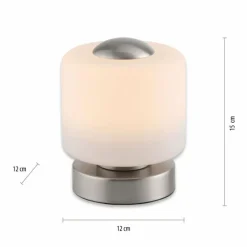 Lampe de table Paul Neuhaus BOTA LED Acier brossé, 1 lumière