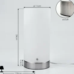 Lampe de table Peman LED Nickel mat, 1 lumière