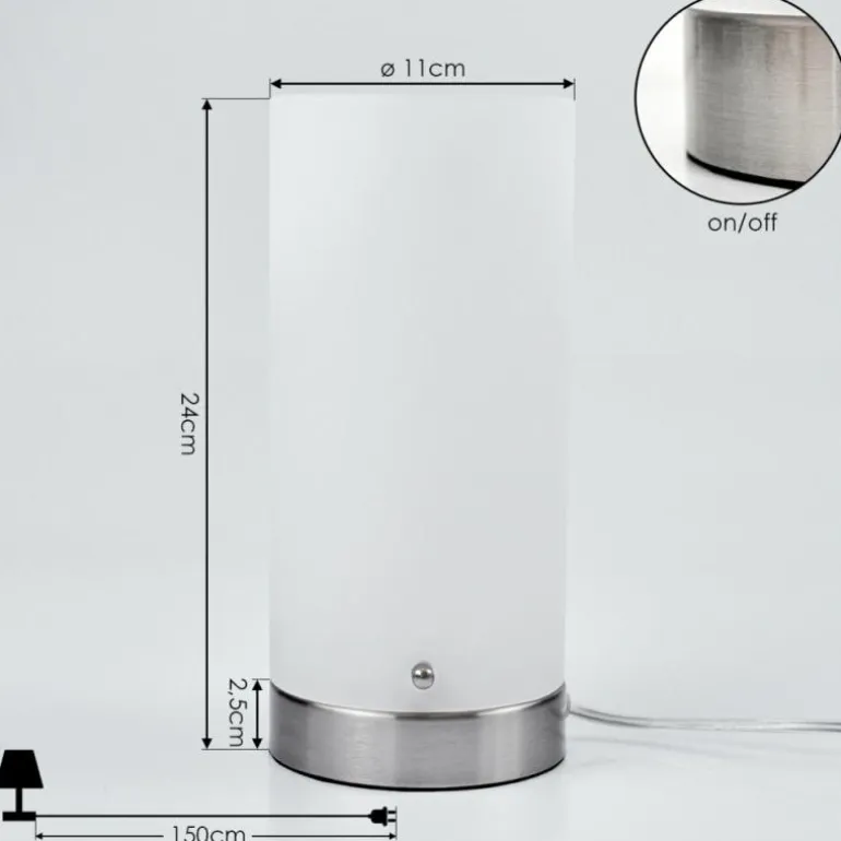Lampe de table Peman LED Nickel mat, 1 lumière