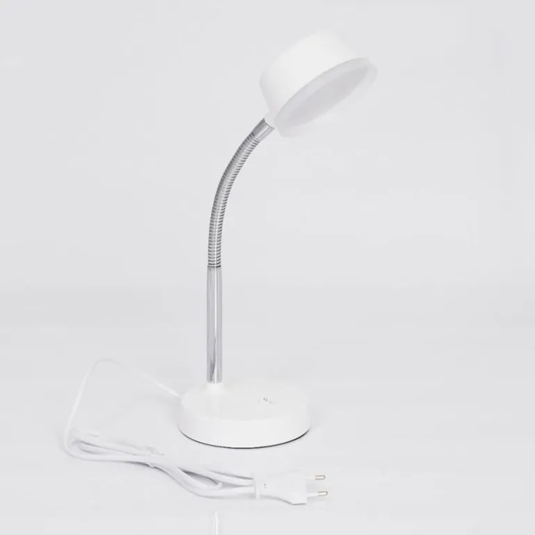 Lampe de table Pineda LED Chrome, Blanc, 1 lumière
