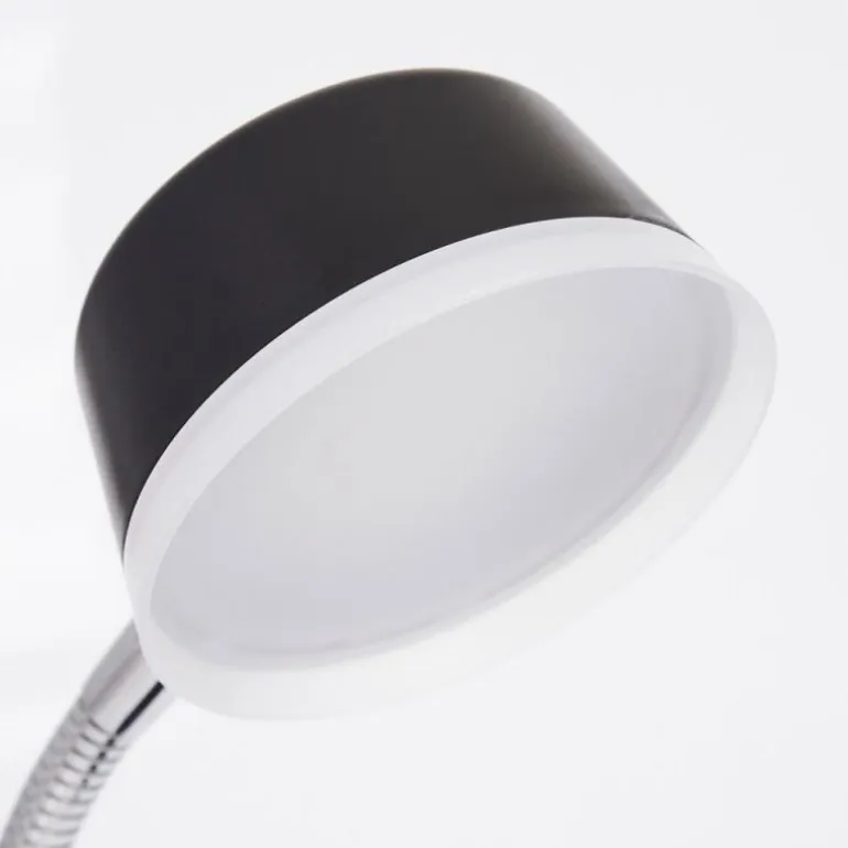 Lampe de table Pineda LED Chrome, Noir, 1 lumière