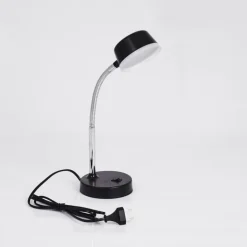 Lampe de table Pineda LED Chrome, Noir, 1 lumière