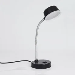 Lampe de table Pineda LED Chrome, Noir, 1 lumière