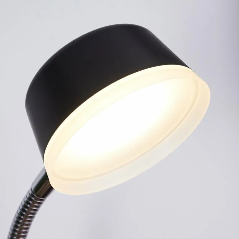 Lampe de table Pineda LED Chrome, Noir, 1 lumière