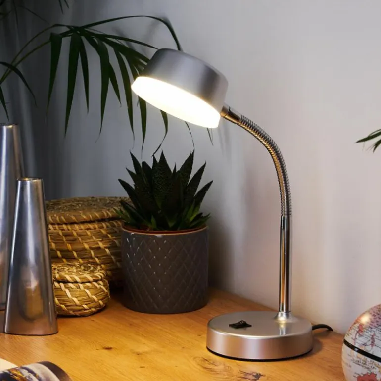 Lampe de table Pineda LED Chrome, 1 lumière