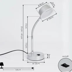 Lampe de table Pineda LED Chrome, 1 lumière
