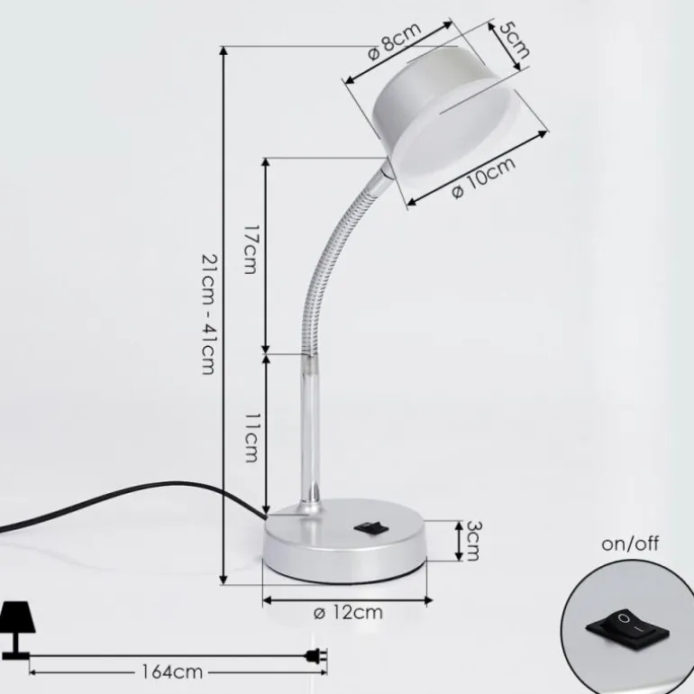 Lampe de table Pineda LED Chrome, 1 lumière