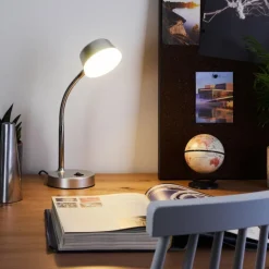 Lampe de table Pineda LED Chrome, 1 lumière