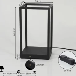 Lampe de table Ranquile LED Noir, 2 lumières