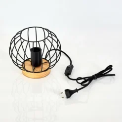 Lampe de table Refresco Bois foncé, Noir, 1 lumière