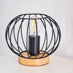 Lampe de table Refresco Bois foncé, Noir, 1 lumière