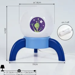 Lampe de table Rougemont LED Bleu, 1 lumière