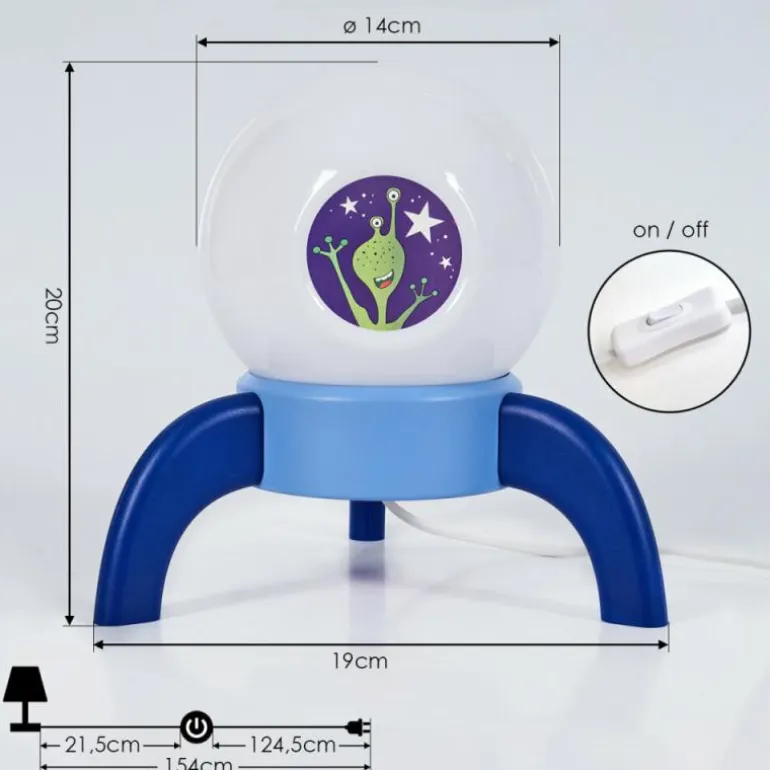 Lampe de table Rougemont LED Bleu, 1 lumière