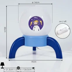 Lampe de table Rougemont LED Bleu, 1 lumière
