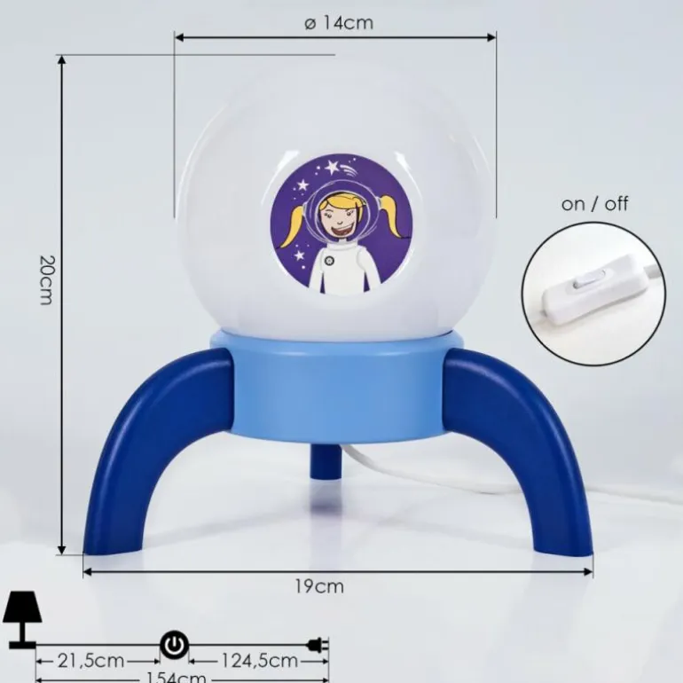 Lampe de table Rougemont LED Bleu, 1 lumière