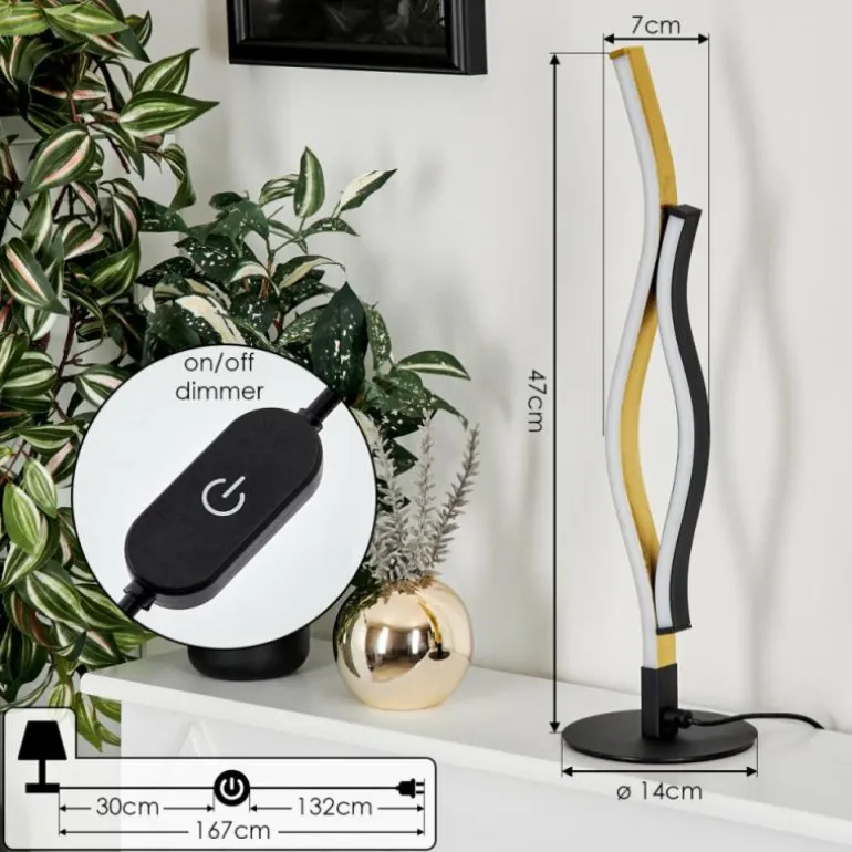 Lampe de table Serlande LED Noir, 1 lumière