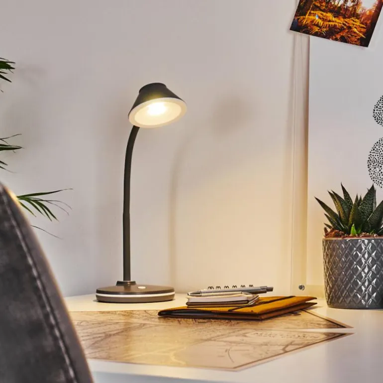 Lampe de table Shreveport LED Anthracite, Blanc, 1 lumière