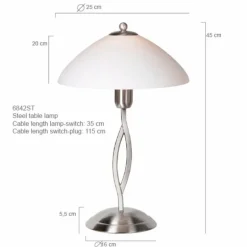 Lampe de table Steinhauer CAPRI Acier inoxydable, 1 lumière
