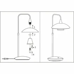 Lampe de table Steinhauer Tallerken LED Acier inoxydable, Blanc, 1 lumière