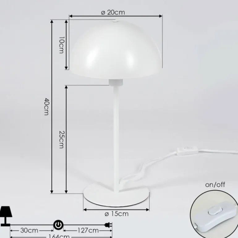 Lampe de table Tom Blanc, 1 lumière