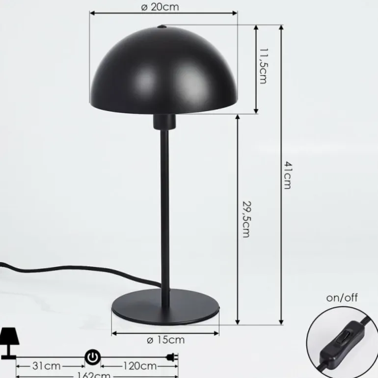 Lampe de table Tom Kings Noir, Blanc, 1 lumière