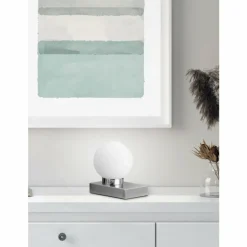 Lampe de table Trio Davi 2 Nickel mat, 1 lumière