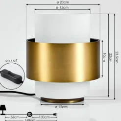 Lampe de table Vegreville Laiton, 1 lumière