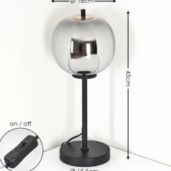 Lampe de table Verbania Noir, 1 lumière