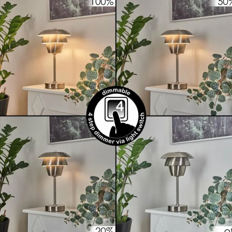 Lampe de table Wacissa Nickel mat, 1 lumière