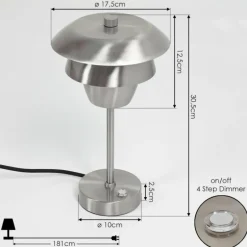 Lampe de table Wacissa Nickel mat, 1 lumière