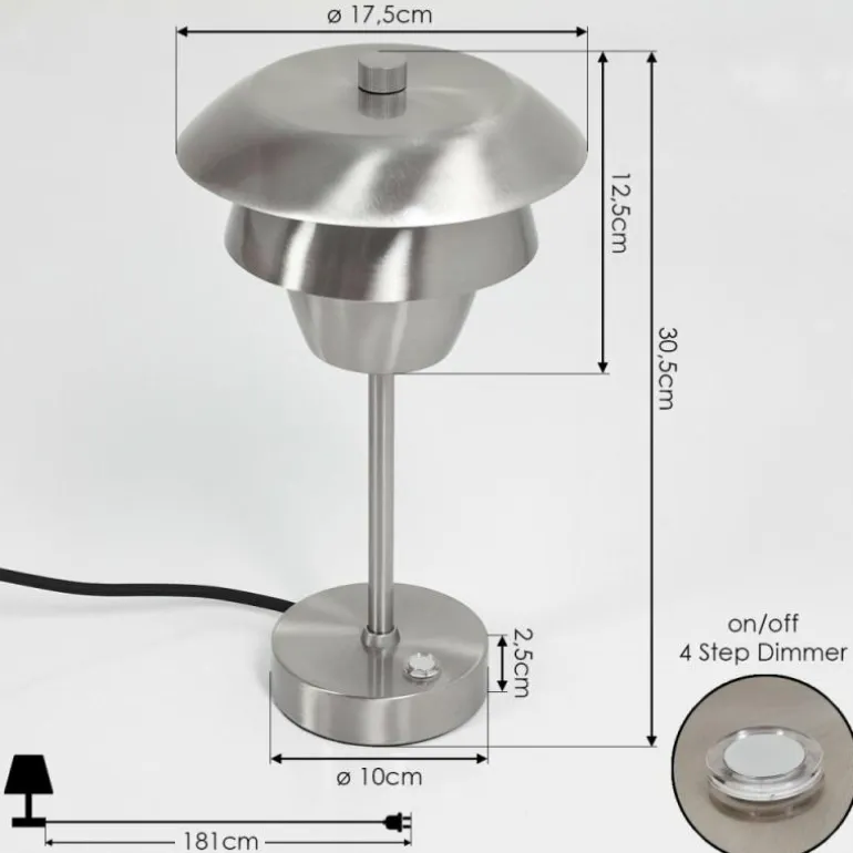 Lampe de table Wacissa Nickel mat, 1 lumière