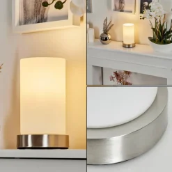 Lampe de table Youd Nickel mat, 1 lumière