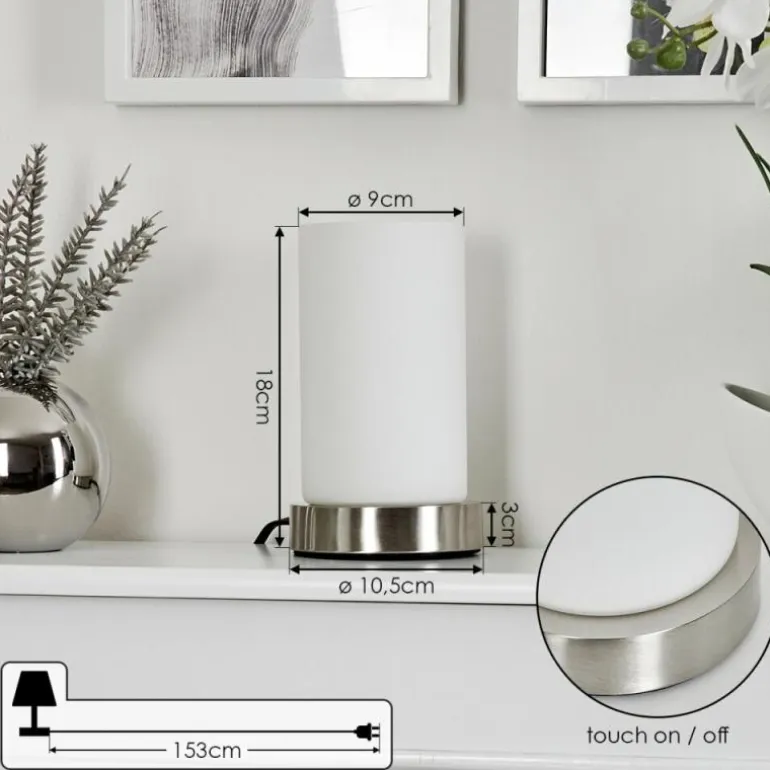 Lampe de table Youd Nickel mat, 1 lumière