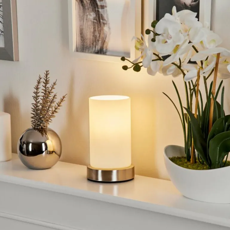 Lampe de table Youd Nickel mat, 1 lumière