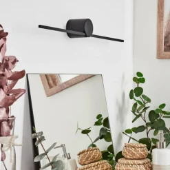 lampe miroir Puharila LED Noir, 1 lumière