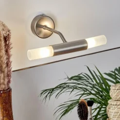 lampe miroir Regensdorf Nickel mat, 2 lumières