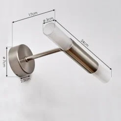 lampe miroir Regensdorf Nickel mat, 2 lumières