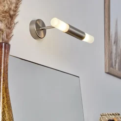 lampe miroir Regensdorf Nickel mat, 2 lumières