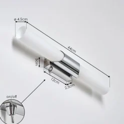 lampe miroir Morges Brun foncé, Nickel mat, 2 lumières