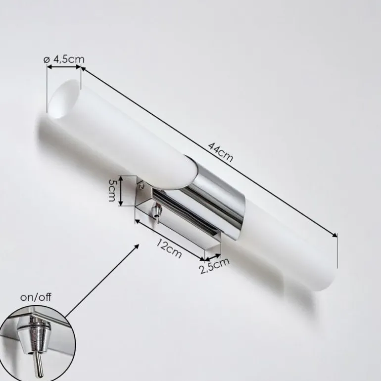 lampe miroir Morges Brun foncé, Nickel mat, 2 lumières