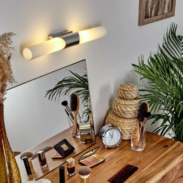 lampe miroir Morges Brun foncé, Nickel mat, 2 lumières
