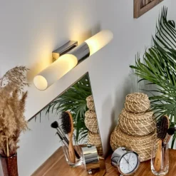 lampe miroir Morges Brun foncé, Nickel mat, 2 lumières